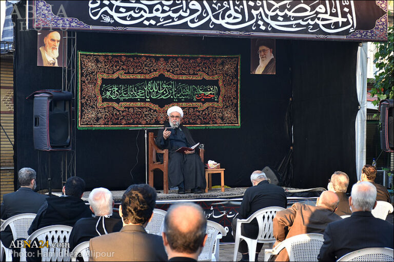 گزارش تصویری/ مجلس اول از سوگواره بصیرت عاشورایی، با سخنرانی آیت الله رمضانی در مرقد فاطمه اخری(س) رشت